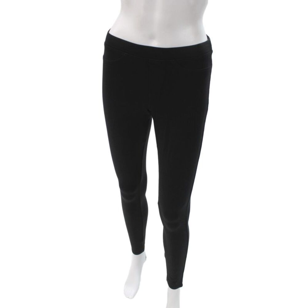 Hue Womens Black Cotton Jeggings 28in Inseam Size S